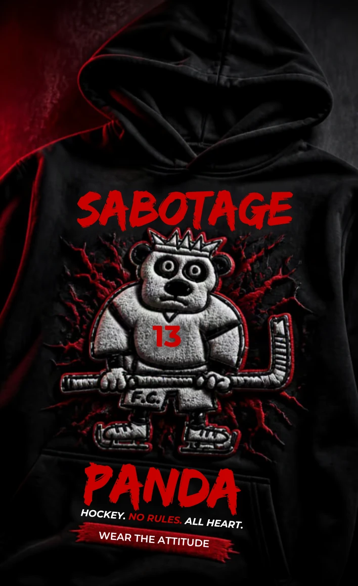 MATCH Hoodie Rückenprint — SABOTAGE Panda Nr. 13